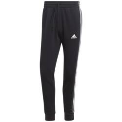 Spodnie męskie adidas Essentials Fleece 3-Stripes Tapered Cuff czarne IB4030