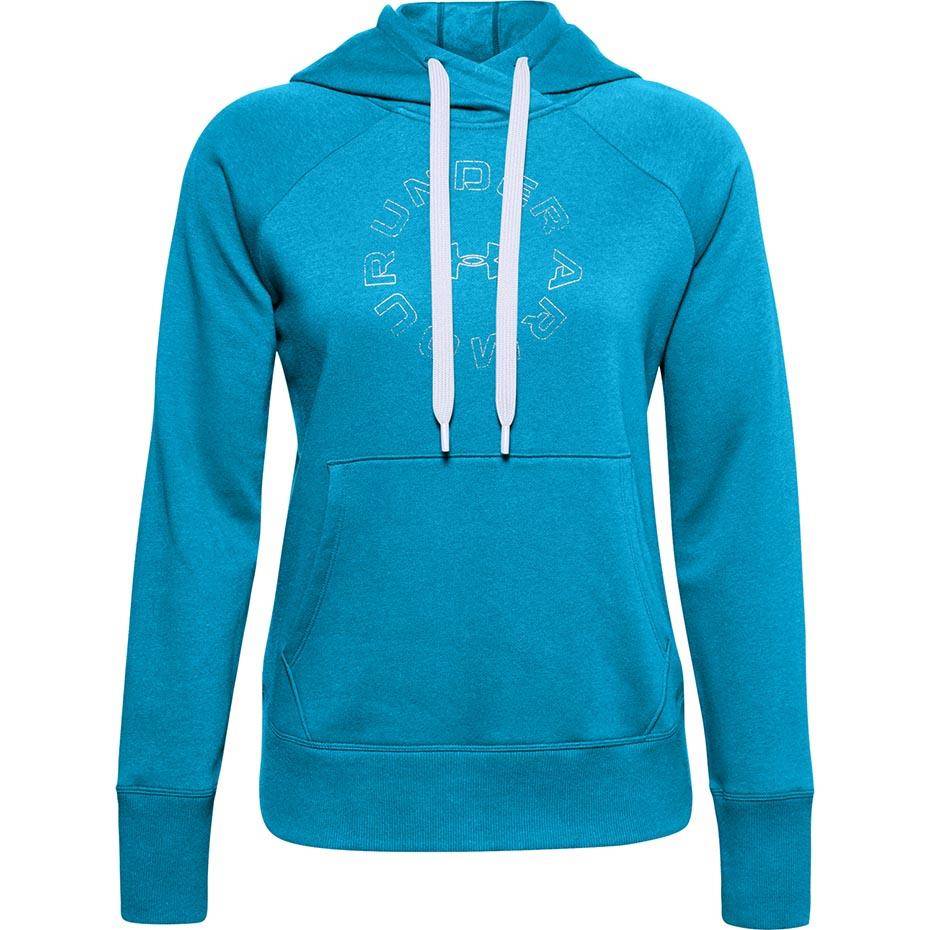 Bluza damska Under Armour Rival Fleece Metallic Hoodie niebieska ...