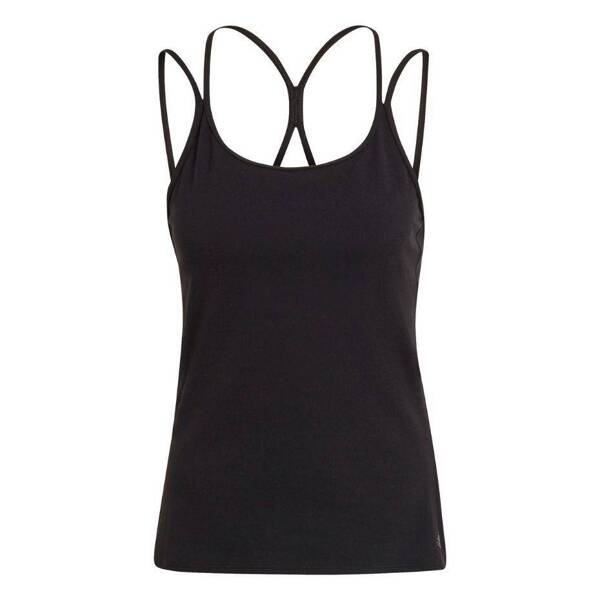 Koszulka damska adidas Studio Slim Strappy Back Tank Top czarna HE3140