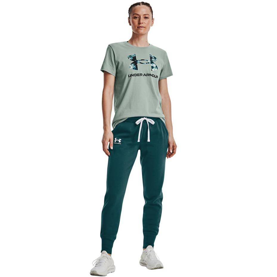 Spodnie damskie Under Armour Rival Fleece Joggers zielone 1356416