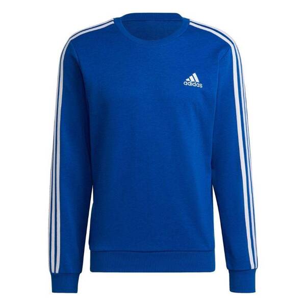 Bluza męska adidas Essentials French Terry 3-Stripes niebieska HE1832