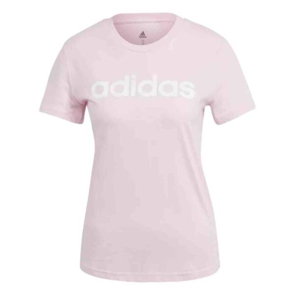 Koszulka damska adidas Loungwear Essentials Slim Logo Tee różowa GL0771