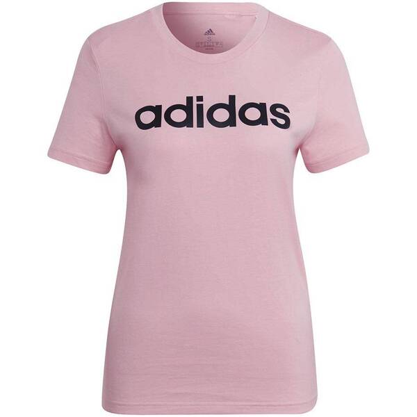 Koszulka damska adidas Loungwear Essentials Slim Logo Tee różowa HD1681